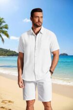 COOFANDY MEN’S TEXTURED BUTTON DOWN SUMMER SHIRT(bundle of 10 Products) - Image 2
