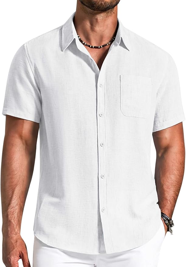 71LDDYxFYoL._AC_SY879_ COOFANDY MEN’S TEXTURED BUTTON DOWN SUMMER SHIRT(bundle of 10 Products) - Image 1